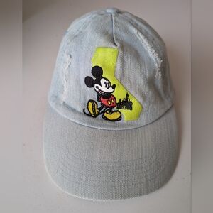 RARE Disneyland Resort Light Blue Distressed Denim Cap